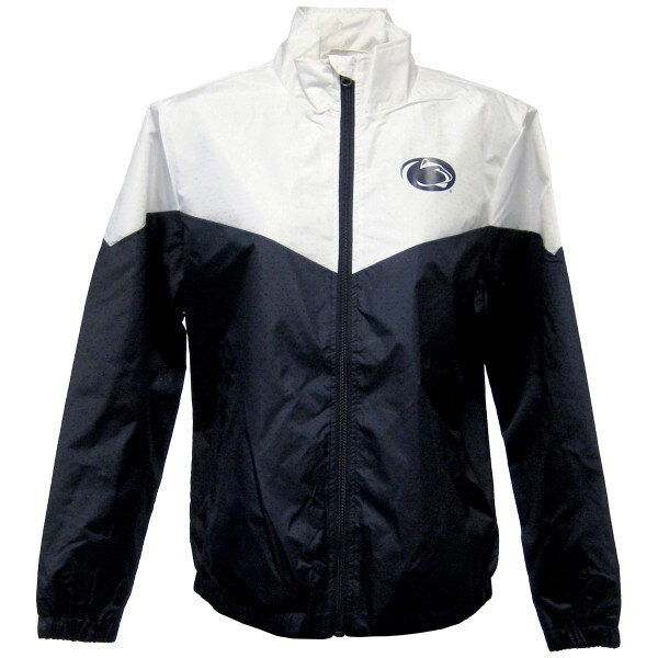 women's navy and white veteran jacket with Penn State Athletic Logo